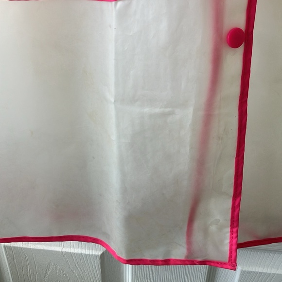 Fit rite clear the pvc hooded raincoat with pink accents 7/8 girls - Picture 3 of 8